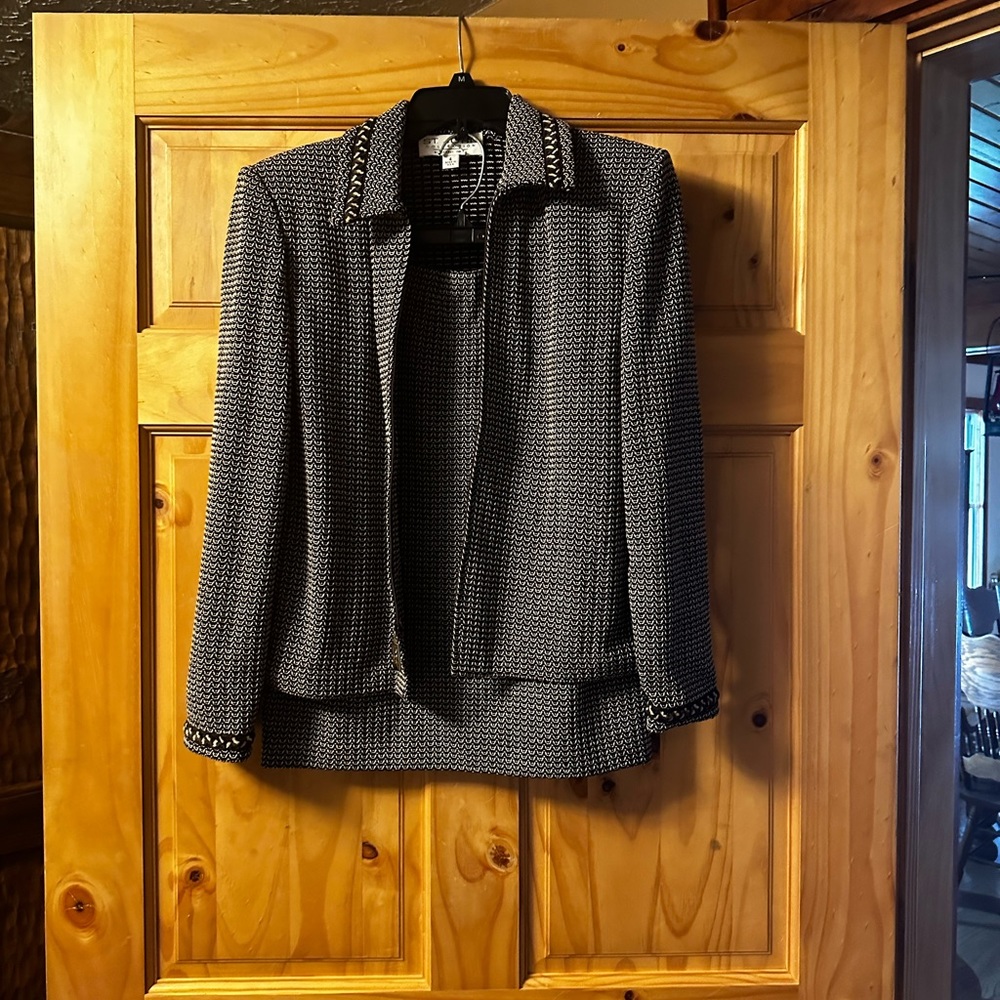 St John Chocolate brown suit size 4.